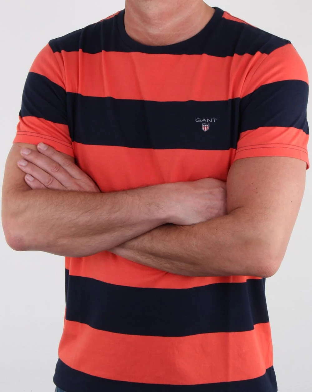 Gant Barstripe T Shirt Coral - Image 3