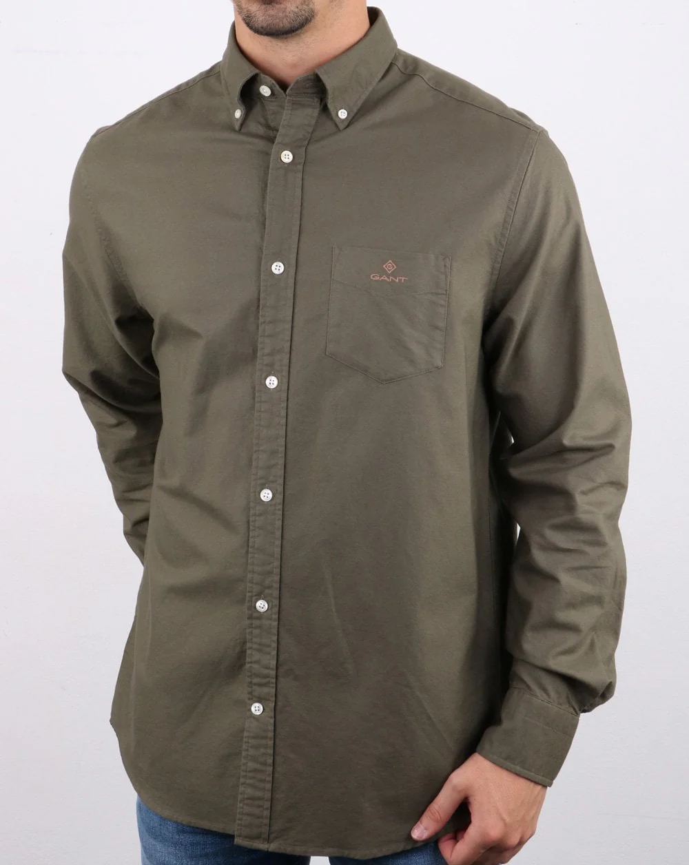 Gant Beefy Oxford Shirt Green - Image 2