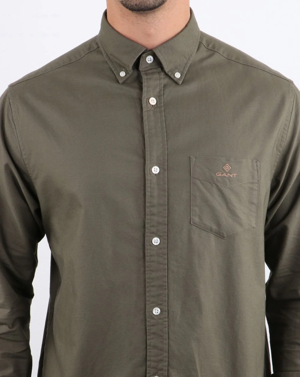 Gant Beefy Oxford Shirt Green - Image 4