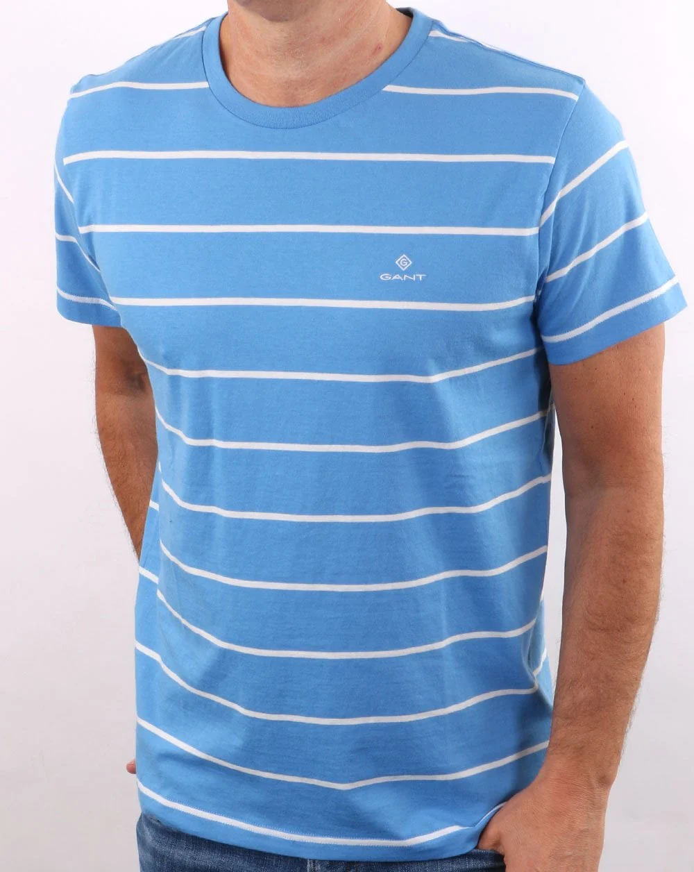 Gant Breton Stripe Short Sleeve T-shirt Pacific Blue - Image 2