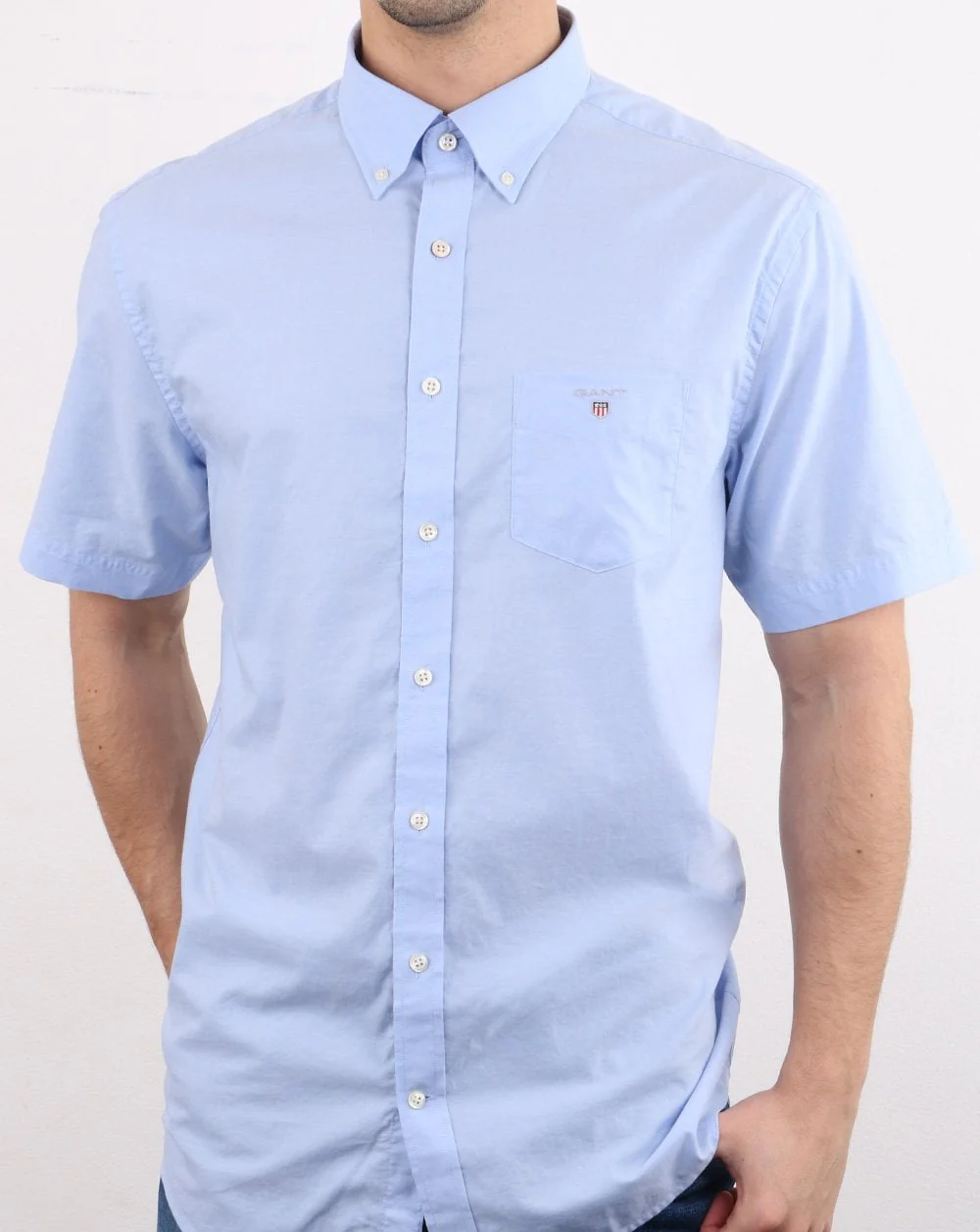 Gant Broadcloth Short Sleeve Shirt Hamptons Blue
