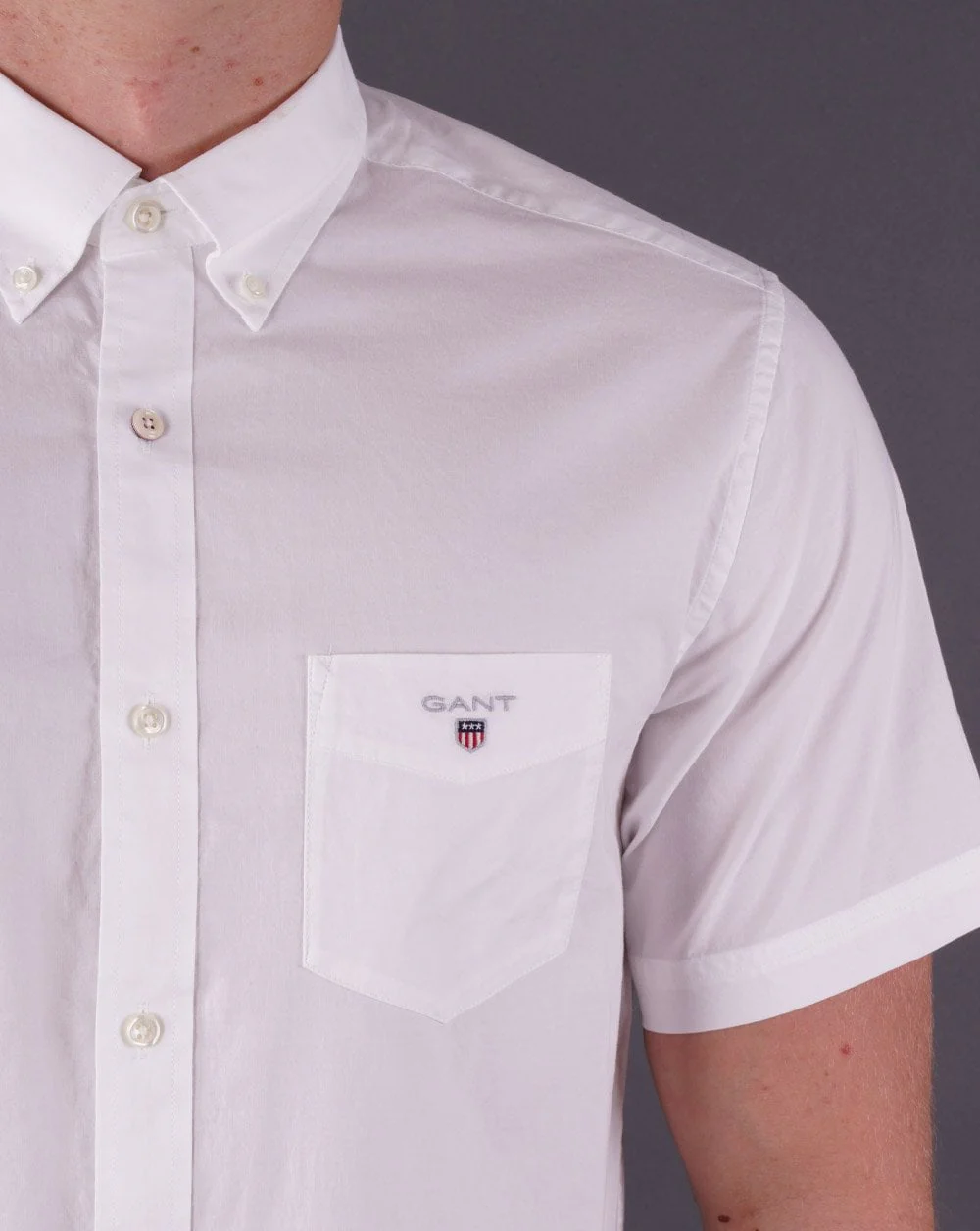 Gant Broadcloth Short Sleeve Shirt White - Image 2