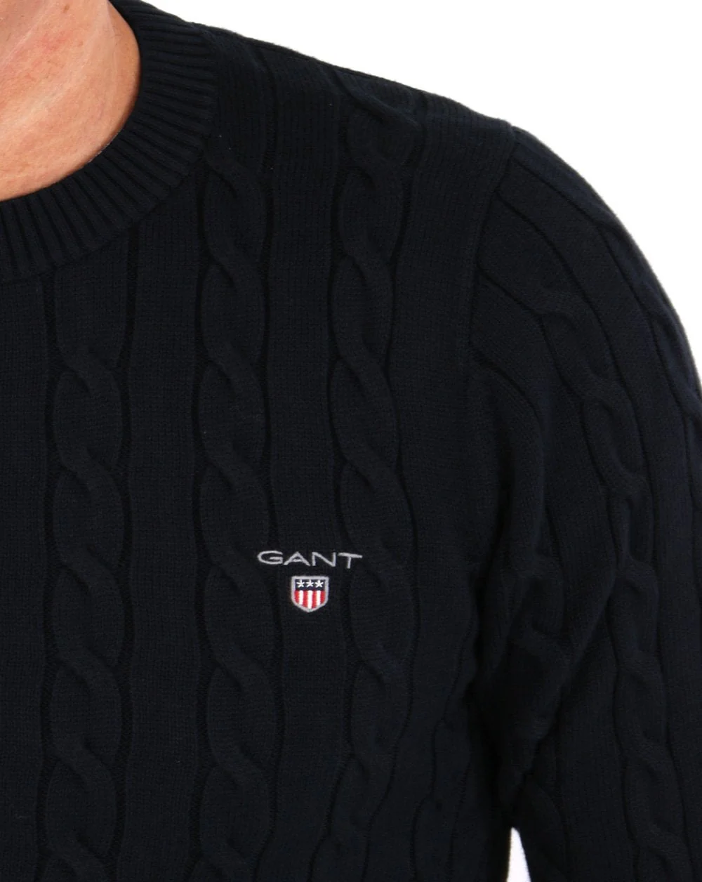 Gant Cable Crew Knit Navy - Image 2