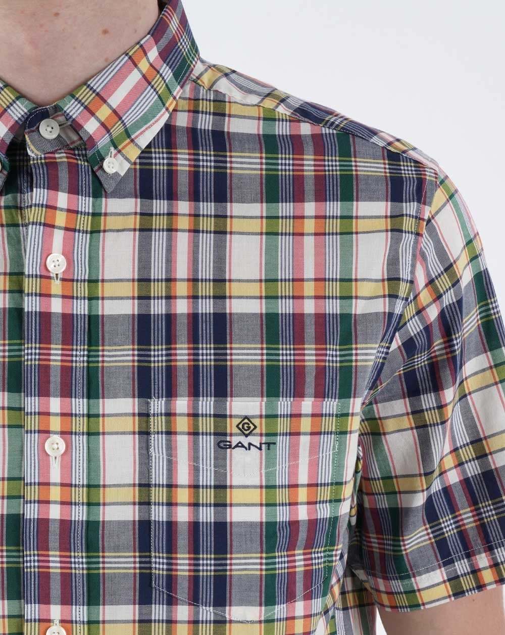 Gant Check Short Sleeve Shirt Eggshell - Image 2