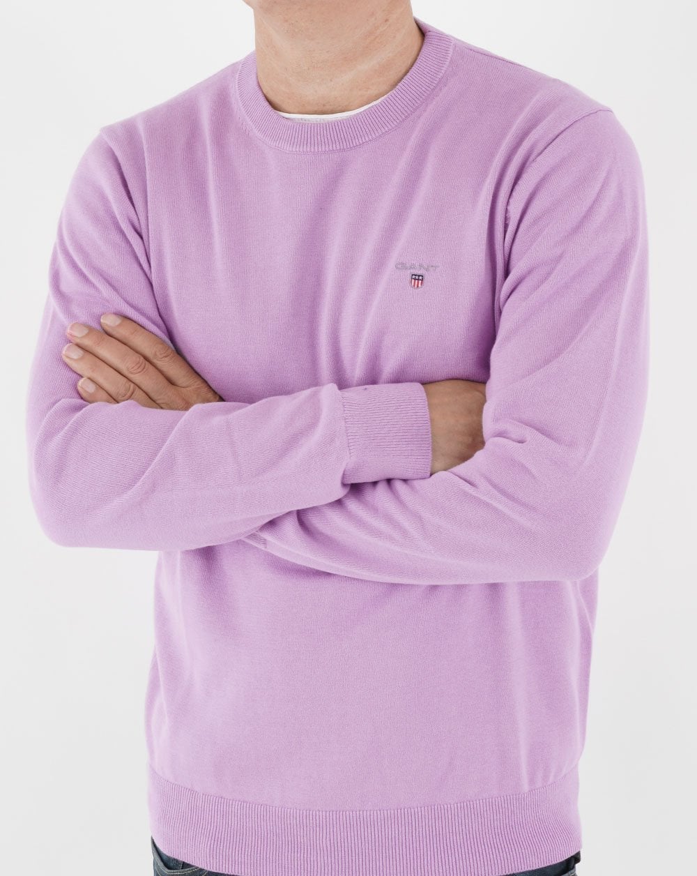 Gant Classic Crew Neck Knit Lilac - Image 3