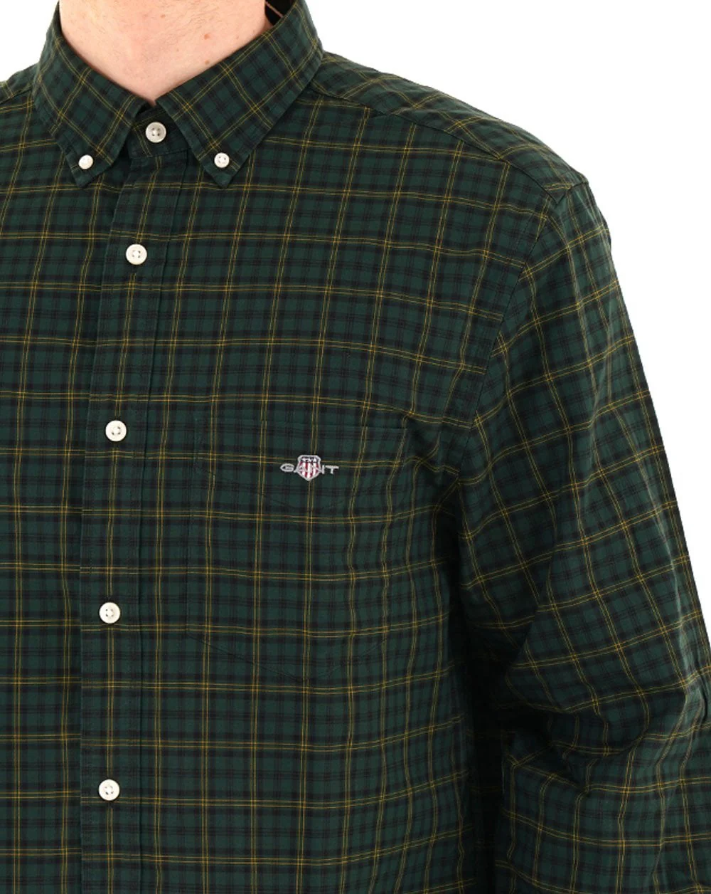 Gant Poplin Check Shirt Tartan Green - Image 2