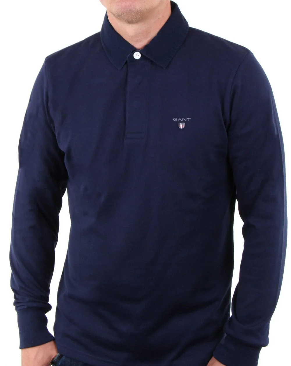 Gant Classic Rugby Shirt in Navy - Image 2