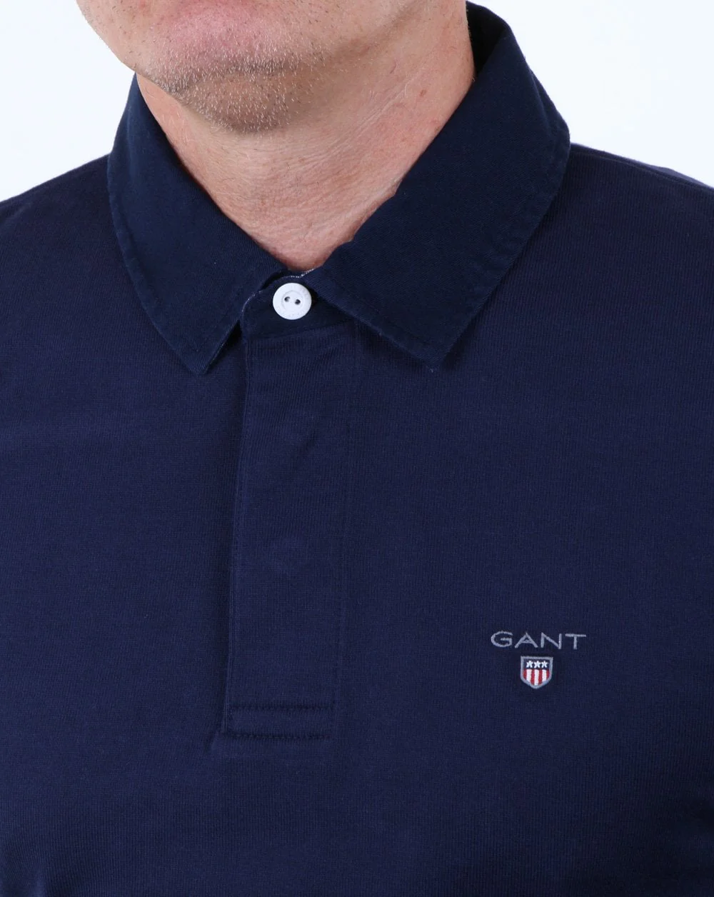 Gant Classic Rugby Shirt in Navy - Image 4