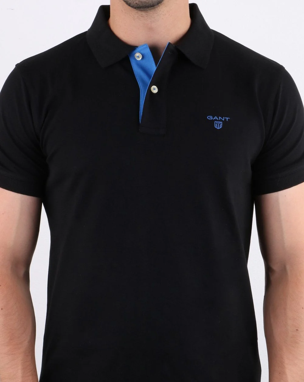 Gant Contrast Collar Polo Shirt Black - Image 4