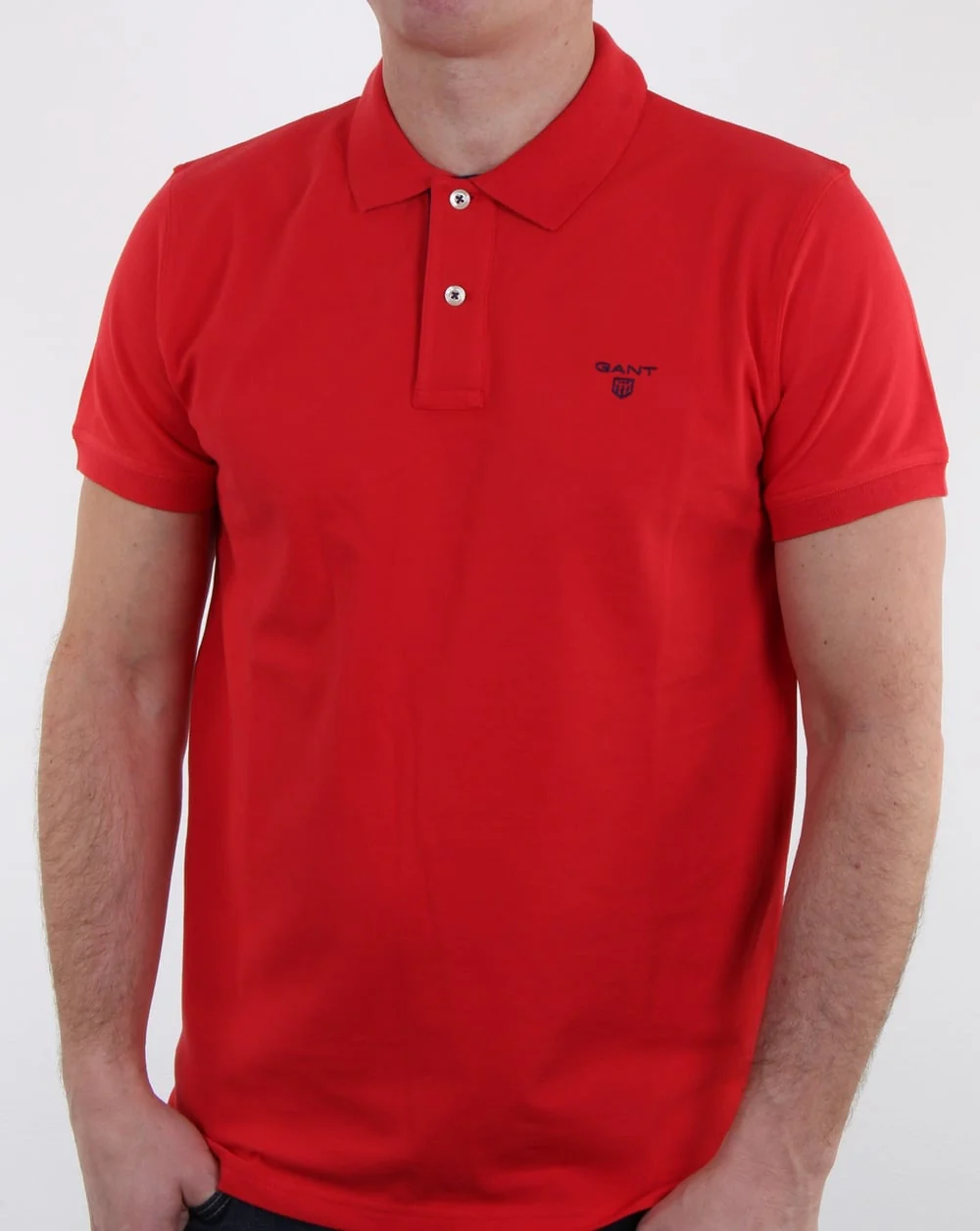 Gant Contrast Collar Polo Shirt Bright Red - Image 2
