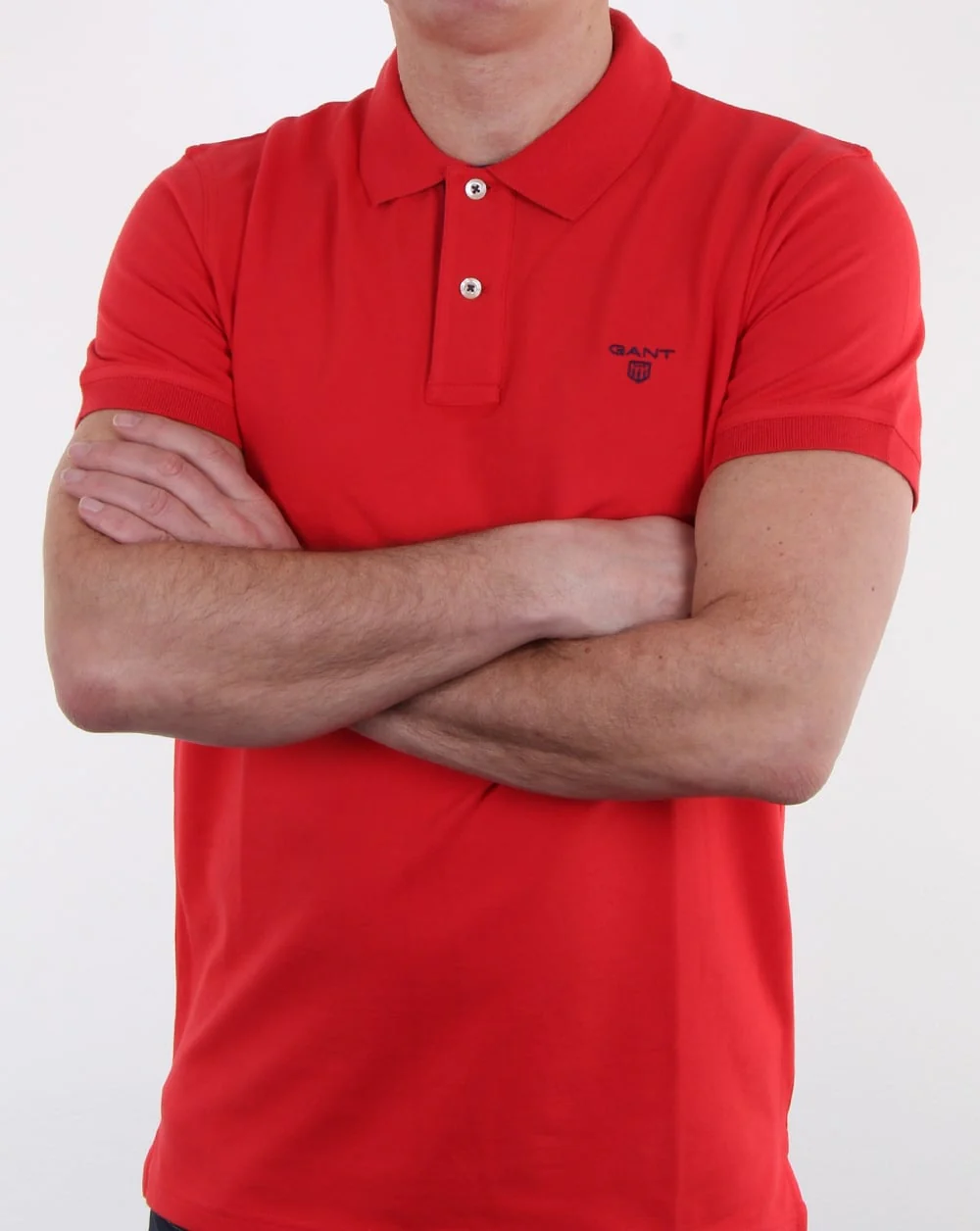 Gant Contrast Collar Polo Shirt Bright Red - Image 4
