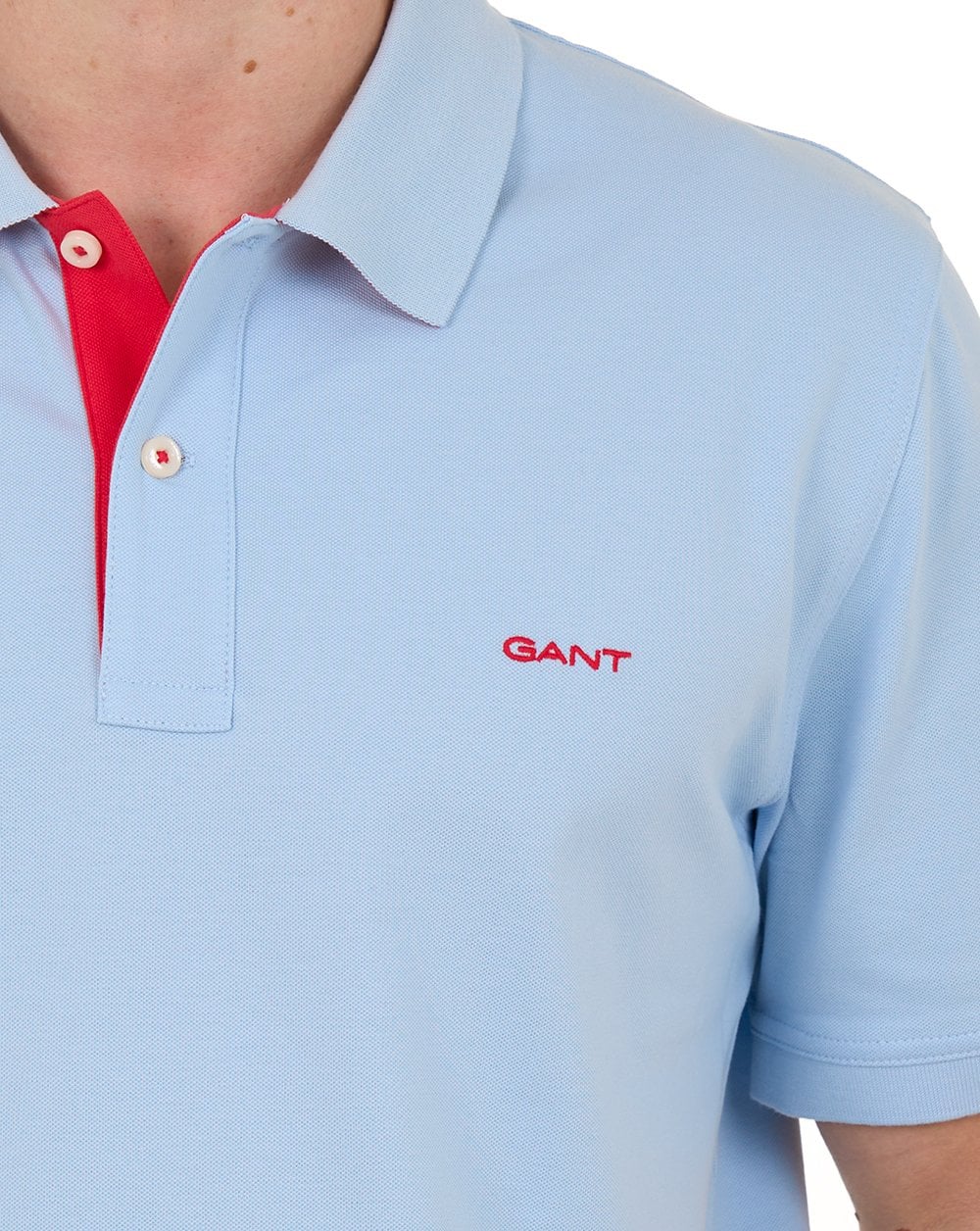Gant Contrast Collar Polo Shirt Fresh Blue - Image 4