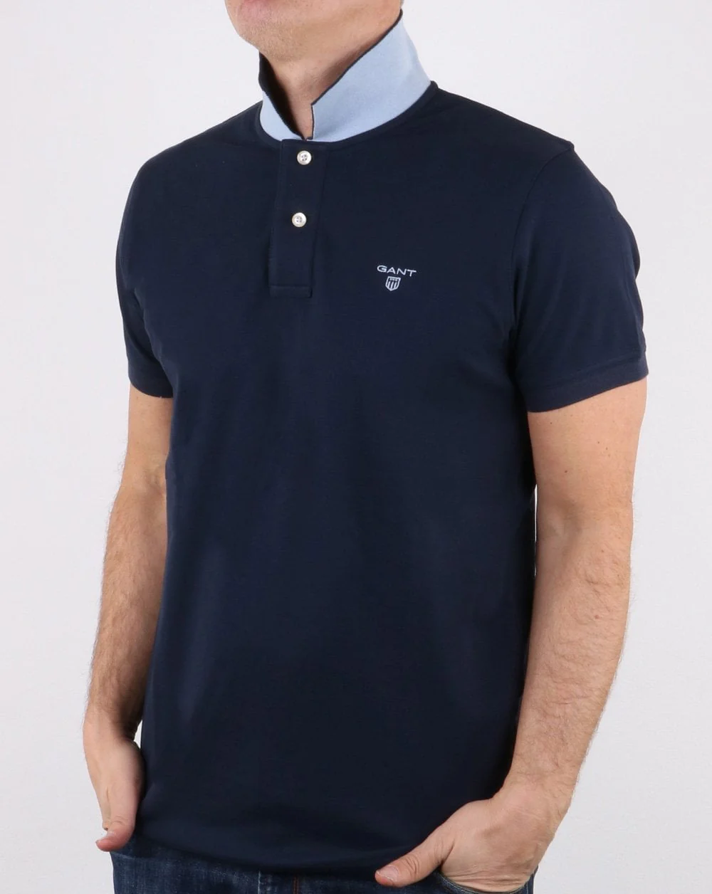 Gant Contrast Collar Polo Shirt Navy
