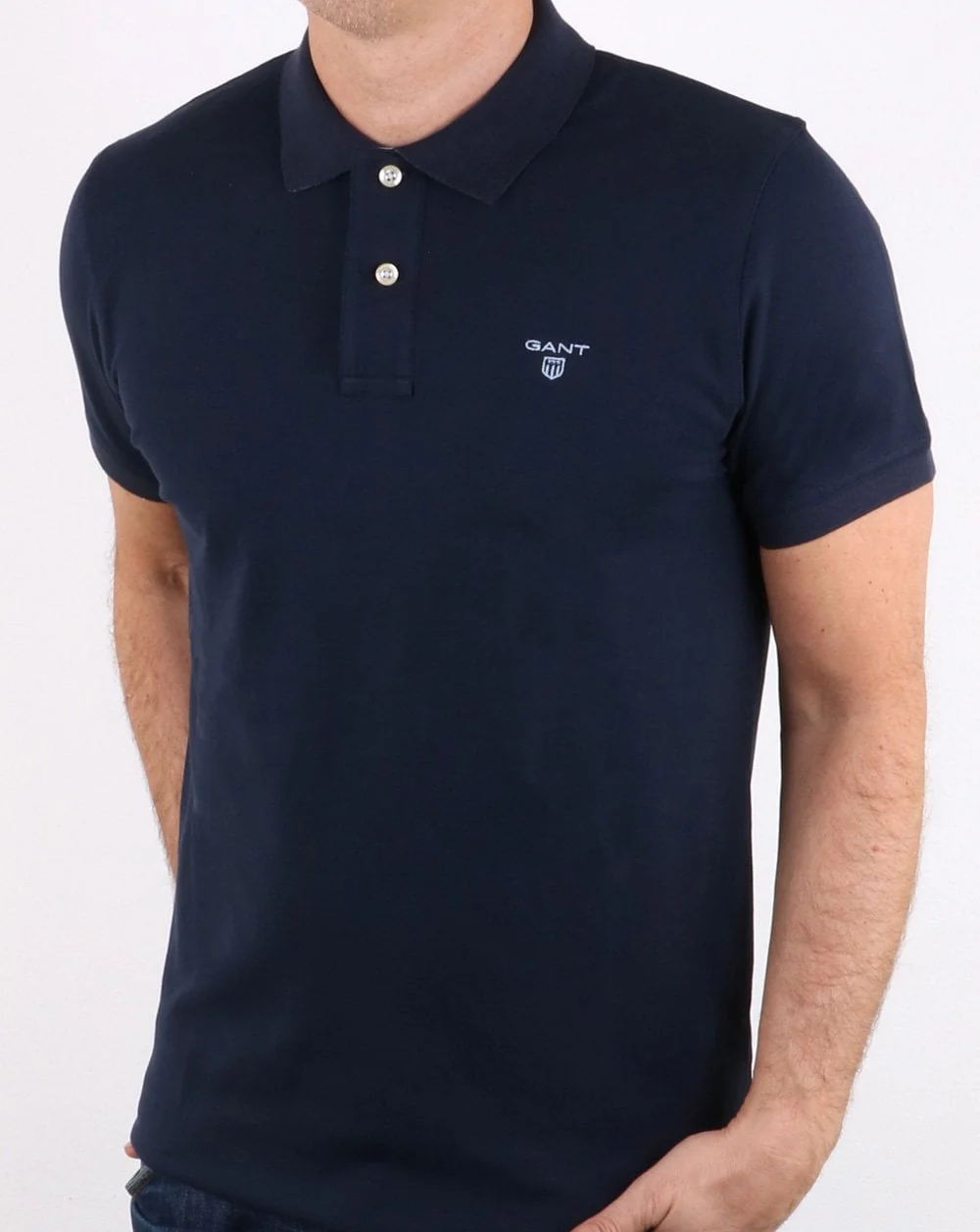 Gant Contrast Collar Polo Shirt Navy - Image 3