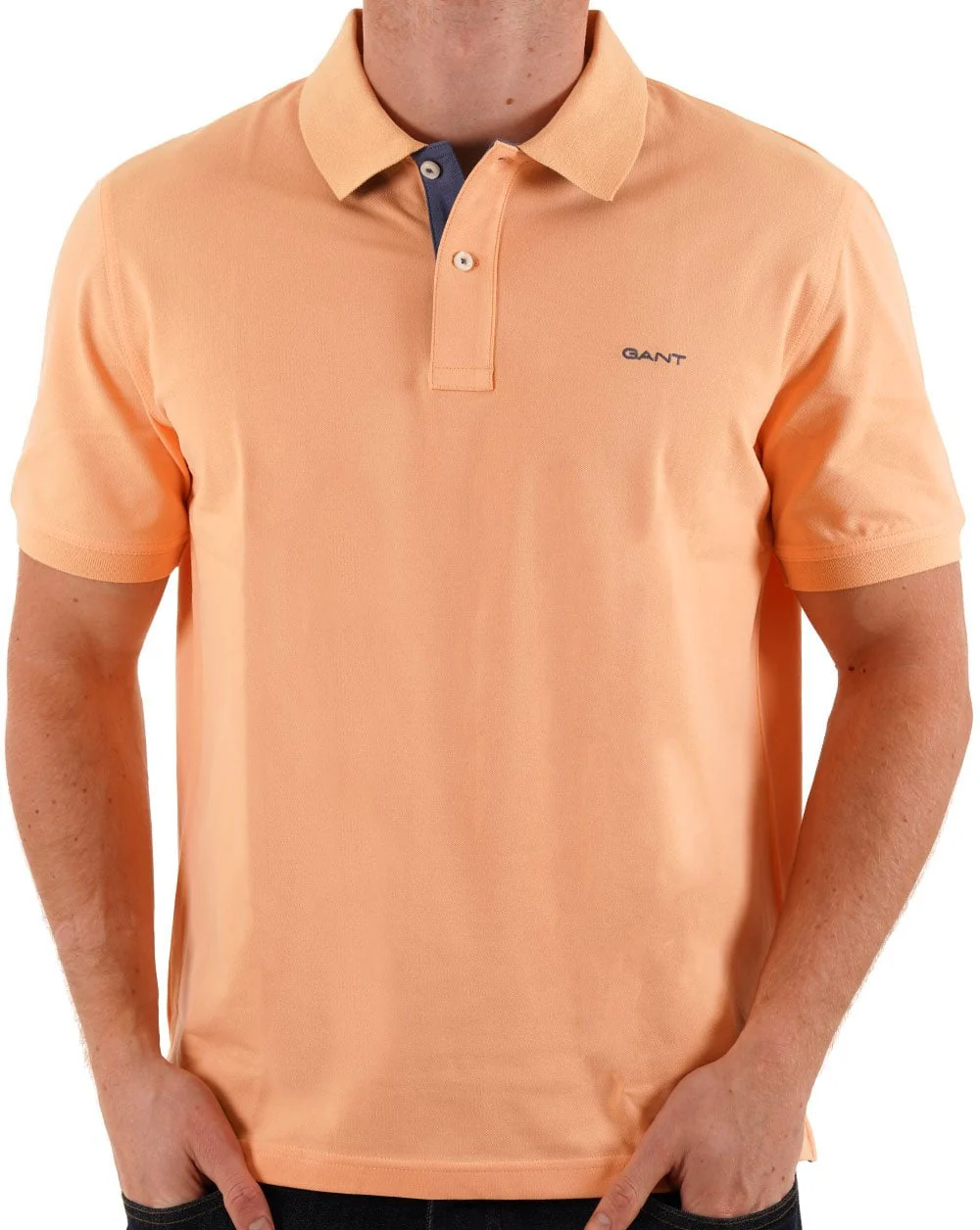 Gant Contrast Collar Polo Shirt Peach