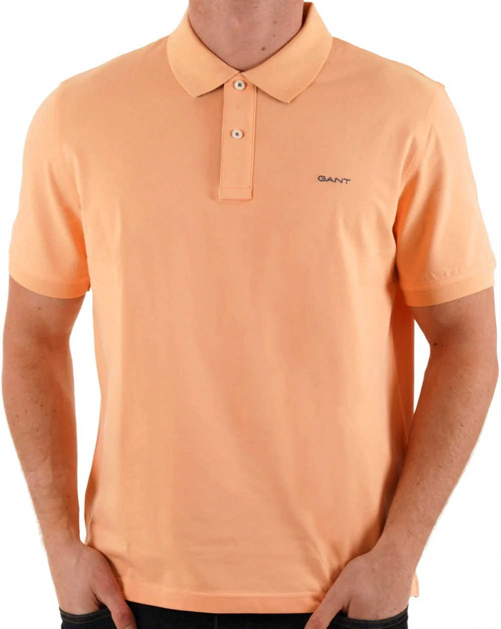 Gant Contrast Collar Polo Shirt Peach - Image 2