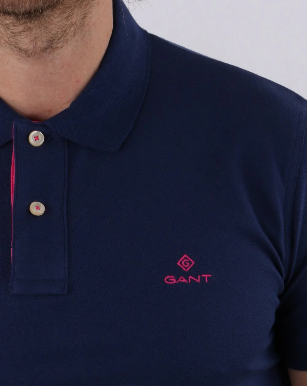 Gant Contrast Collar Polo Shirt Persian Blue - Image 2