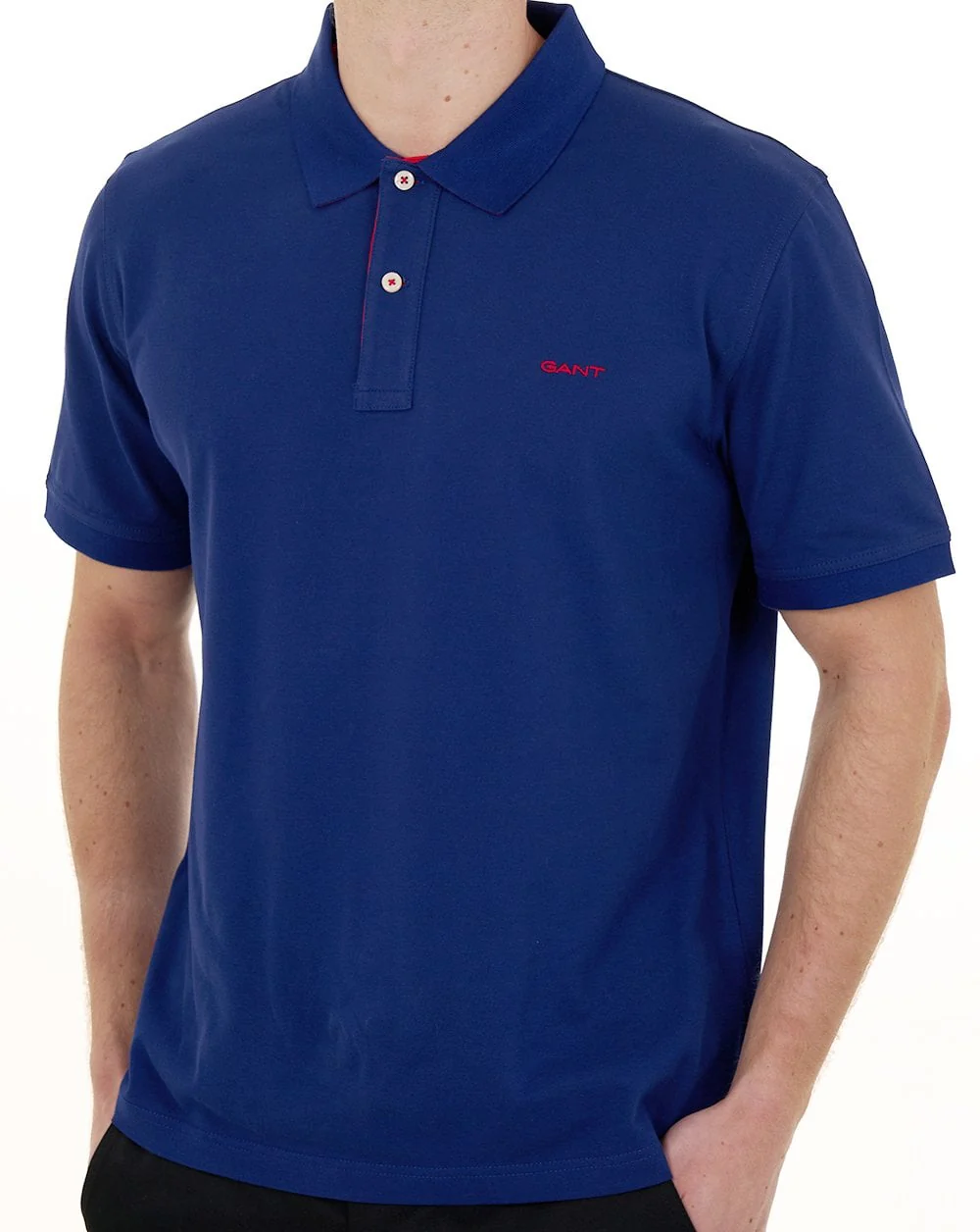 Gant Contrast Collar Polo Shirt Rich Navy - Image 2