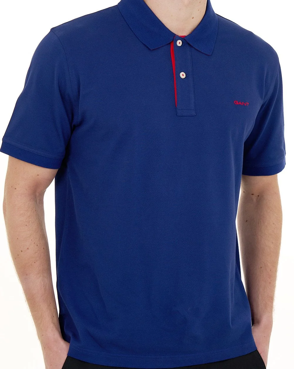 Gant Contrast Collar Polo Shirt Rich Navy - Image 3