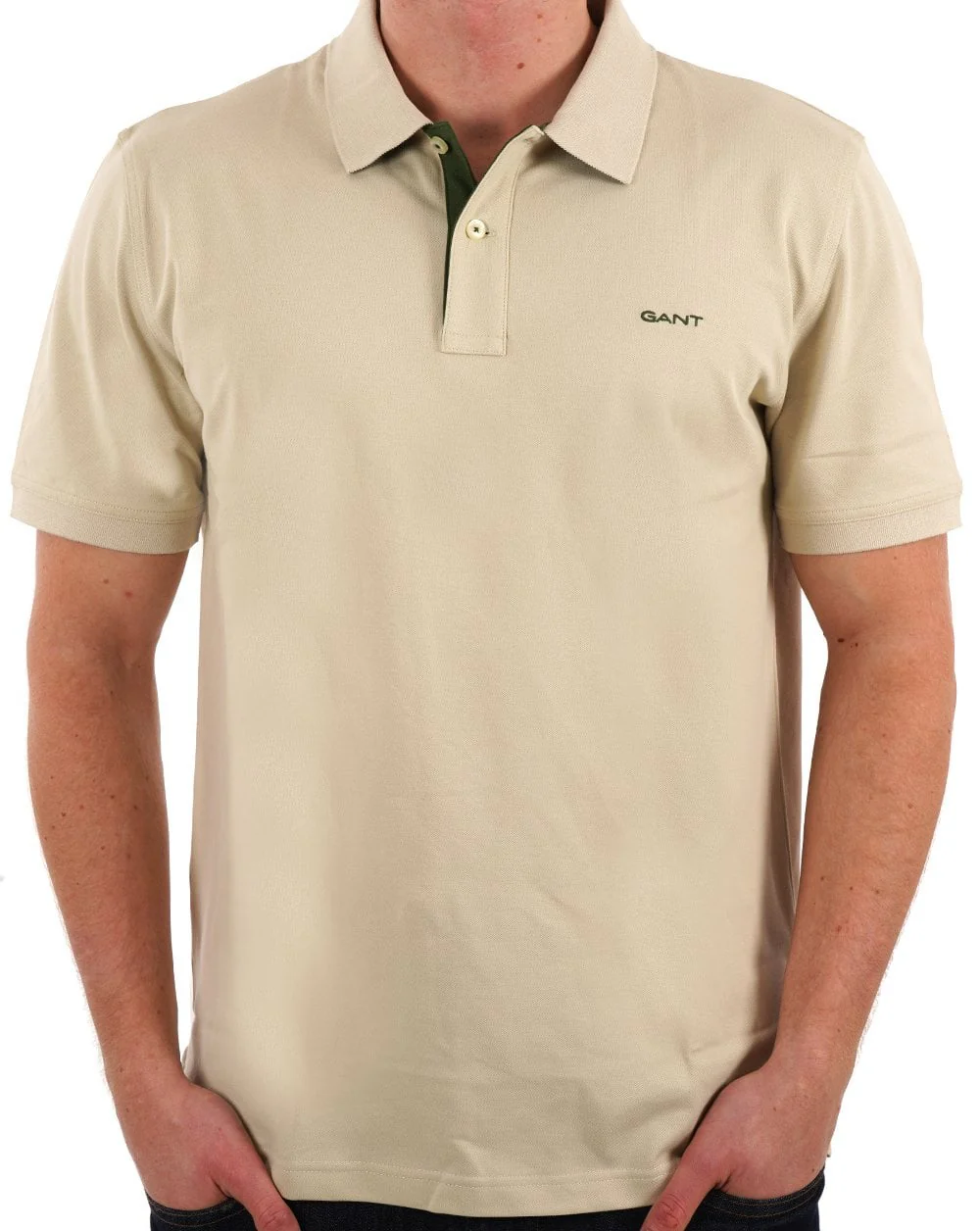 Gant Contrast Collar Polo Shirt Silky Beige - Image 3
