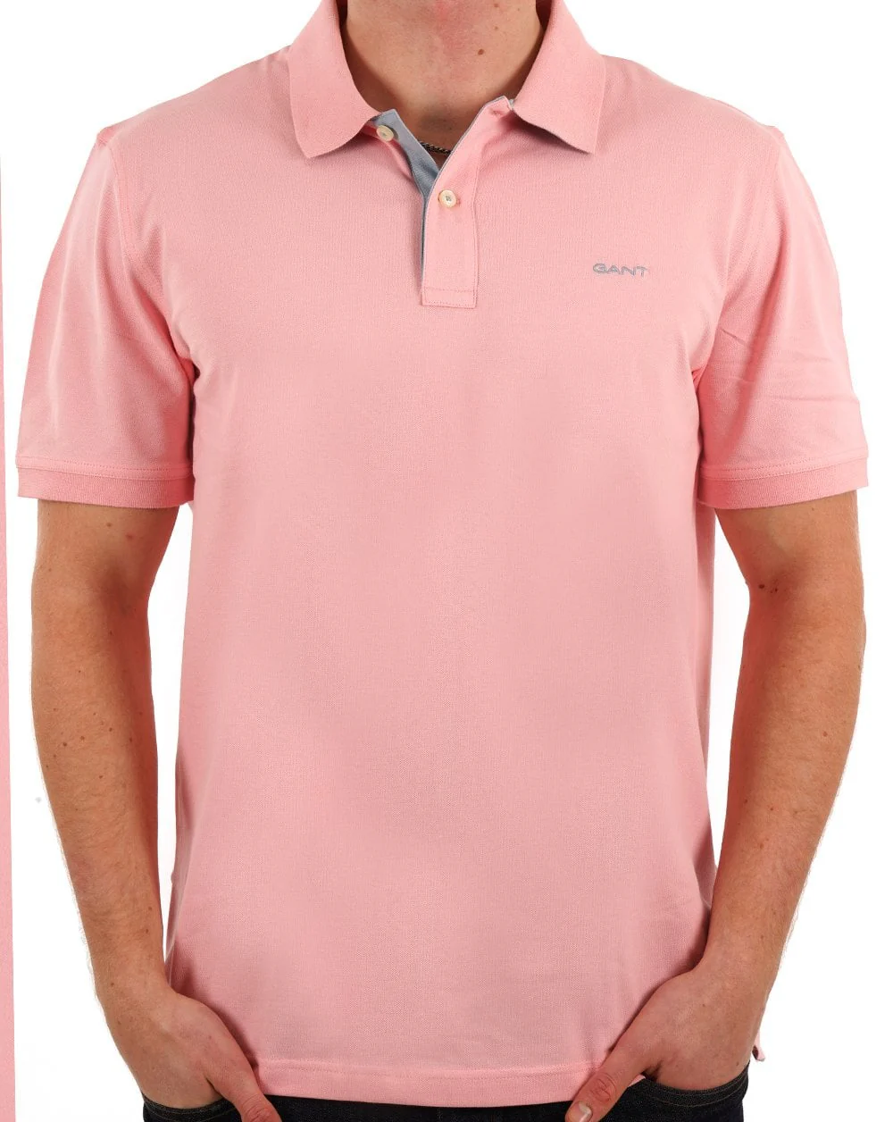 Gant Contrast Collar Polo Shirt Soft Pink - Image 3