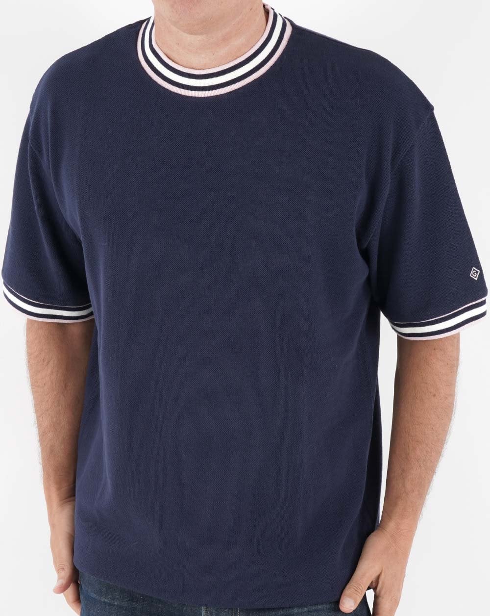 Gant Contrast Stripe Detail T-shirt Navy