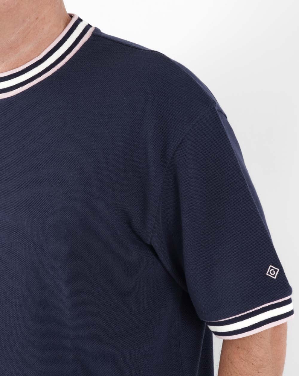 Gant Contrast Stripe Detail T-shirt Navy - Image 2