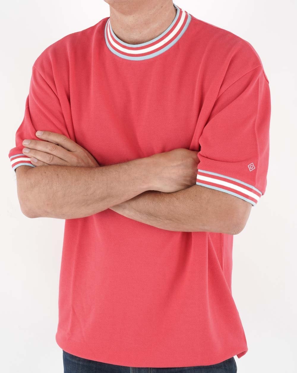 Gant Contrast Stripe Detail T-shirt Pink - Image 3