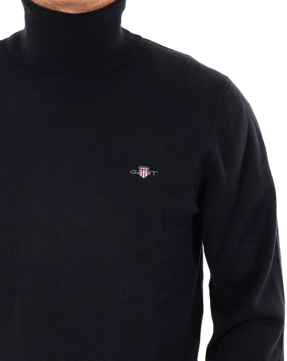 Gant Cotton Cable Turtle Neck Navy - Image 2