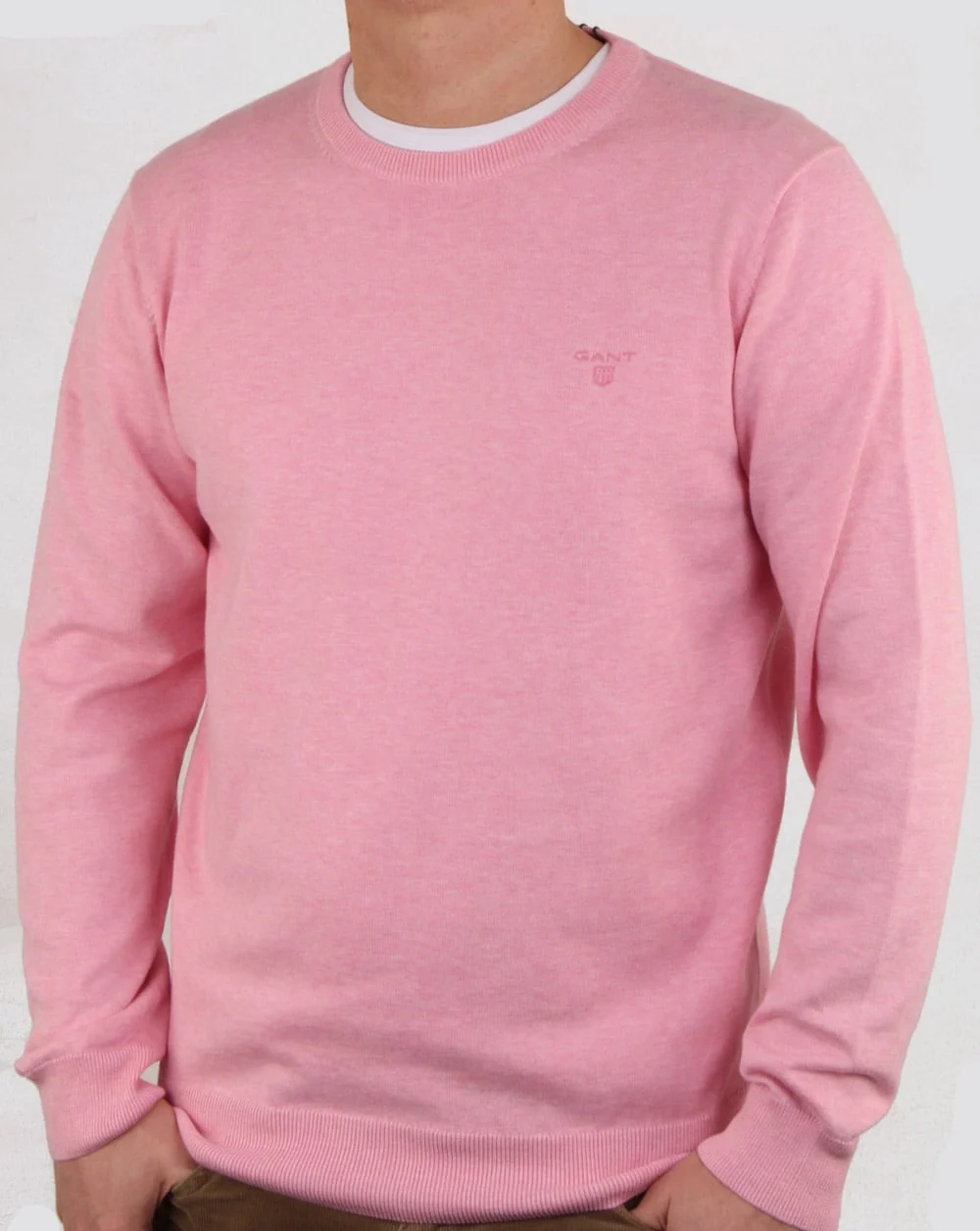Gant Cotton Crew knit Pink Melange - Image 4