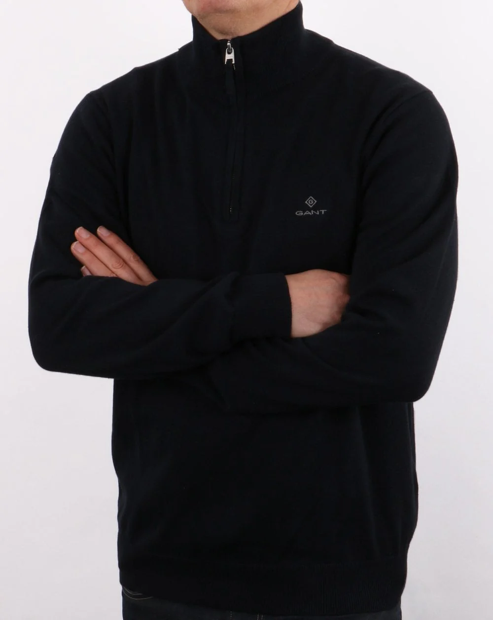 Gant Cotton Half Zip Knit Navy - Image 2