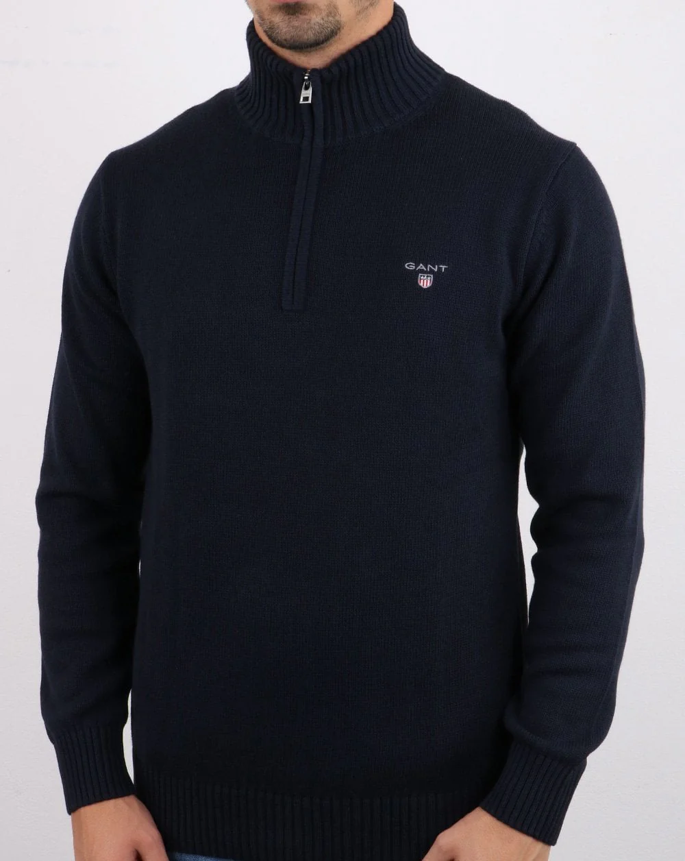 Gant Cotton Half Zip Navy - Image 2