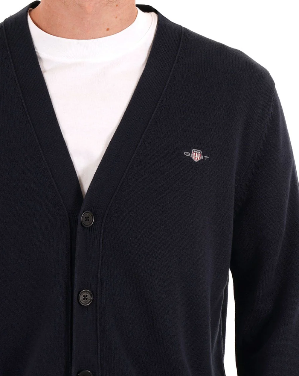 Gant Cotton Knit Cardigan Navy Blue - Image 2