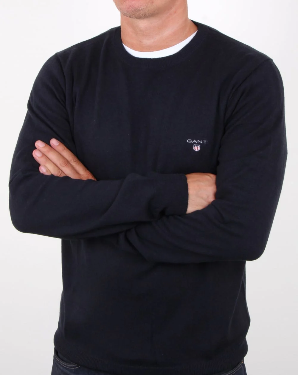 Gant Cotton Wool Crew Jumper Navy - Image 3