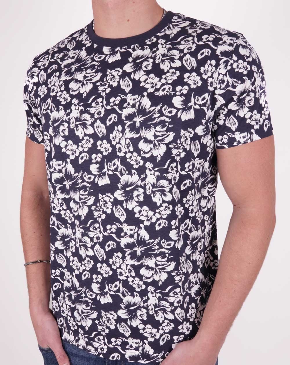 Gant Floral Print T-shirt Navy Blue - Image 3