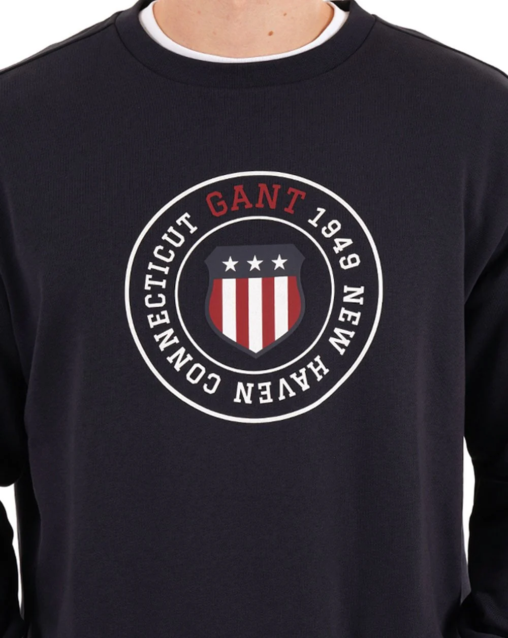 Gant Graphic Crew Neck Sweatshirt Navy Blue - Image 2
