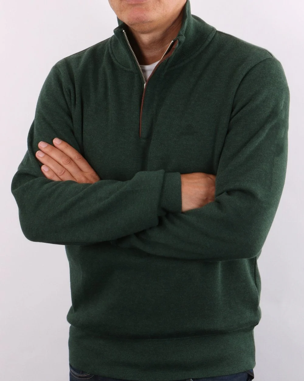 Gant Half Zip Jumper Forest Green - Image 3