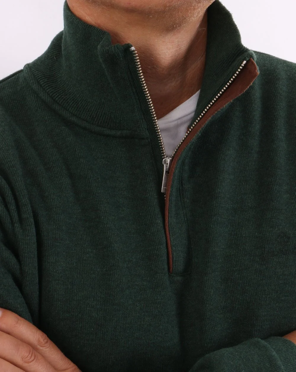 Gant Half Zip Jumper Forest Green - Image 4