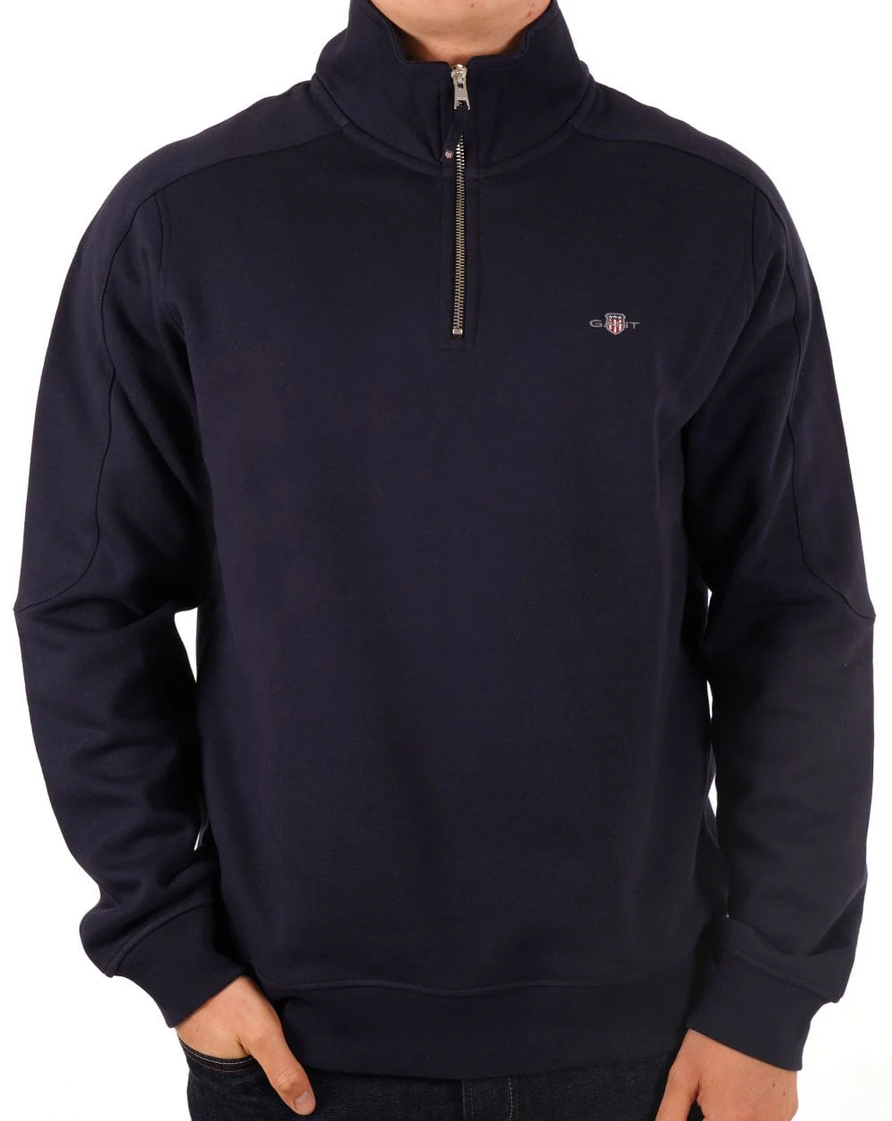 Gant Half Zip Sweatshirt Navy Blue - Image 3