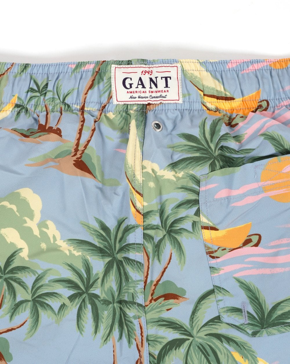 Gant Hawaii Print Swim Shorts Dove Blue - Image 2