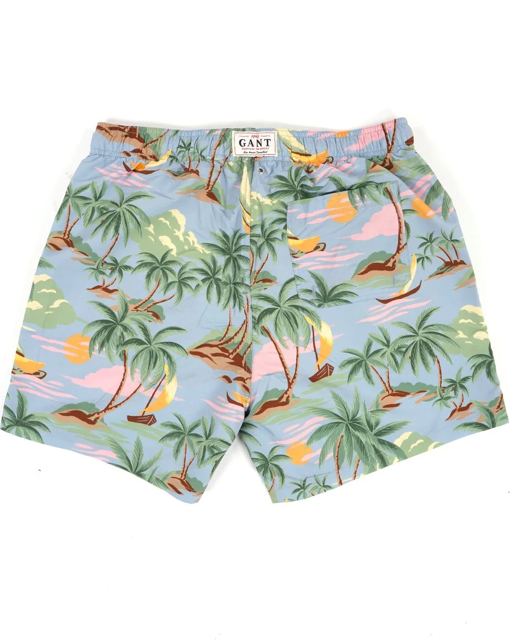 Gant Hawaii Print Swim Shorts Dove Blue - Image 3
