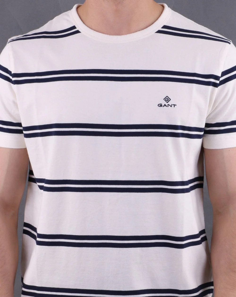 Gant Heavy Jersey Striped T-shirt Grey Melange - Image 4