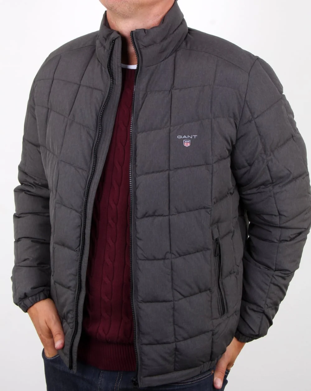 Gant Lw Cloud Jacket Charcoal Melange