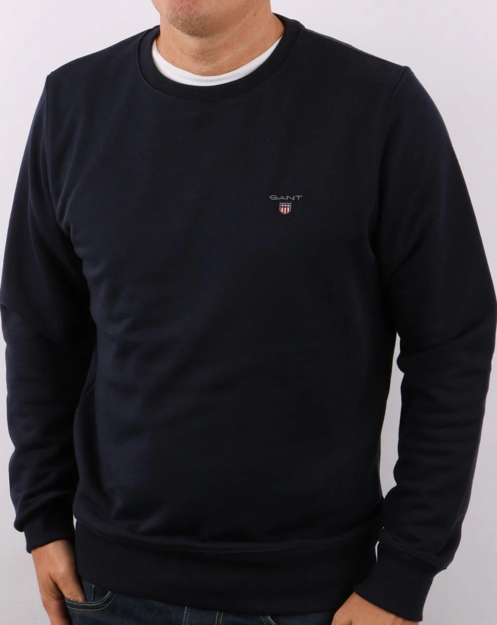Gant Original Crew Neck Sweat Navy - Image 2