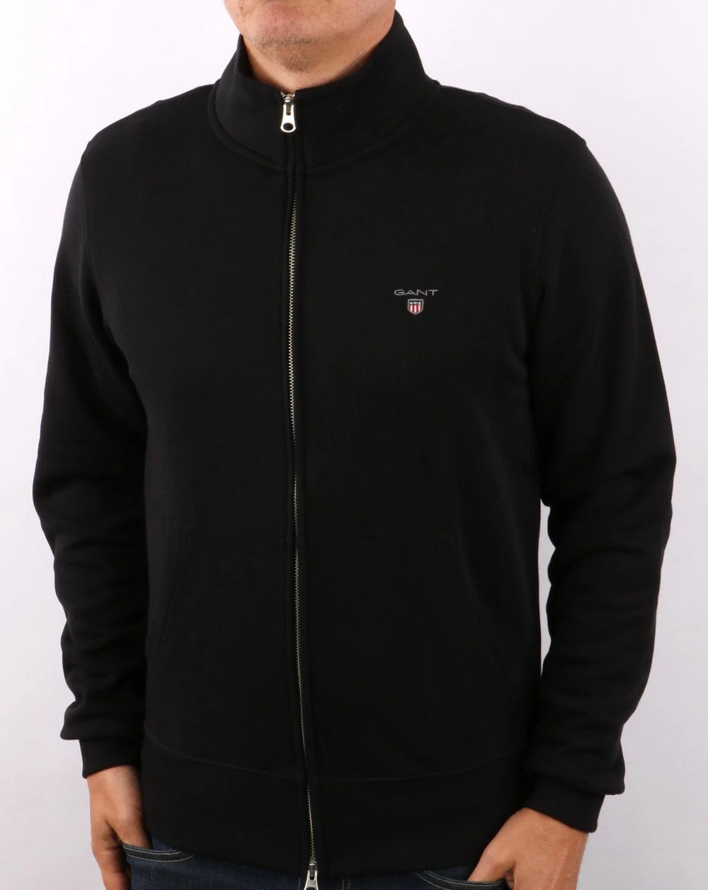 Gant Original Full Zip Track Top Black - Image 4