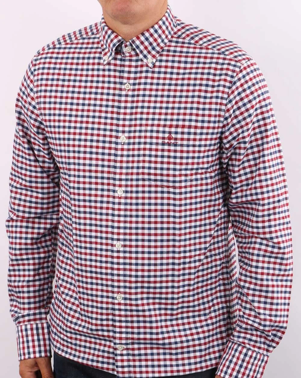 Gant Oxford Gingham Shirt Mahogany Red