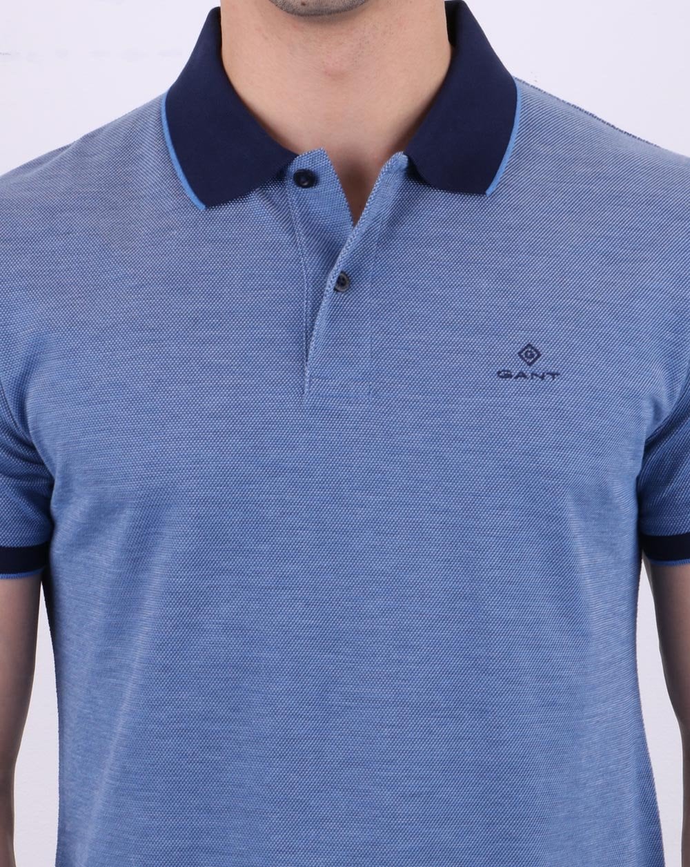 Gant Oxford Pique Rugger Polo Shirt Pacific Blue - Image 4