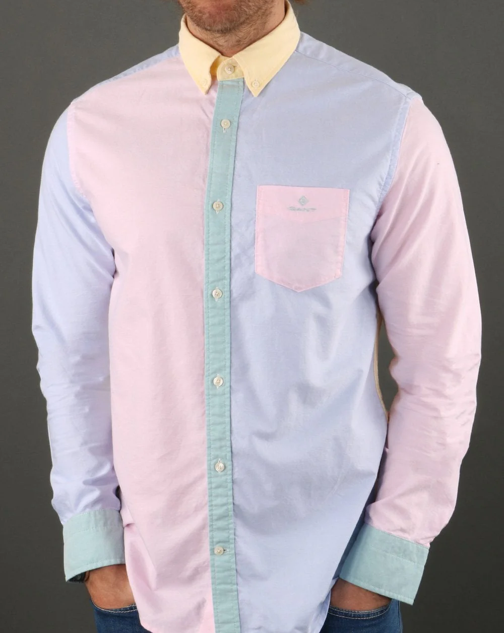 Gant Panel Oxford Long Sleeve Shirt Multi
