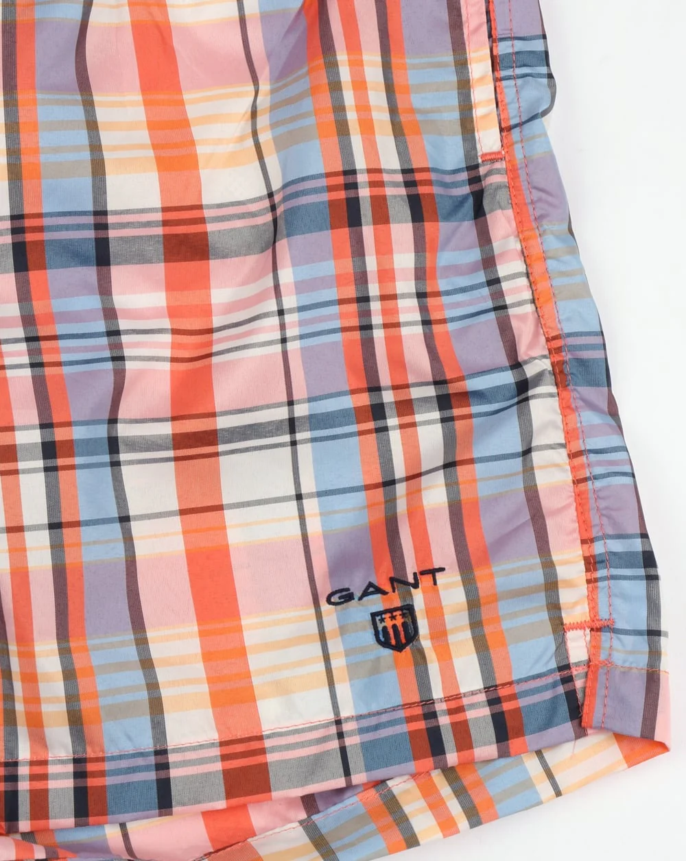 Gant Pastel Check Swim Shorts Coral - Image 3