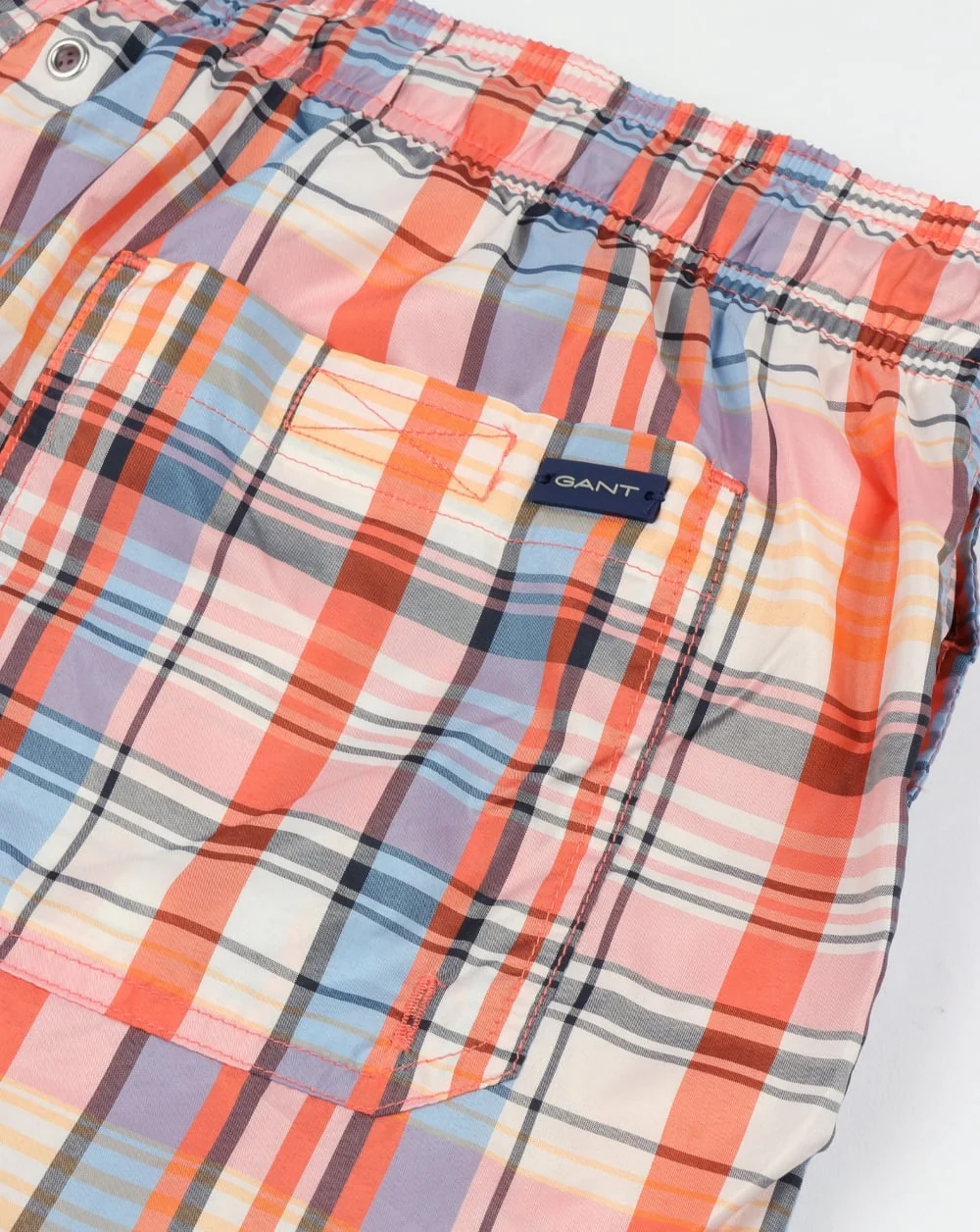 Gant Pastel Check Swim Shorts Coral - Image 4